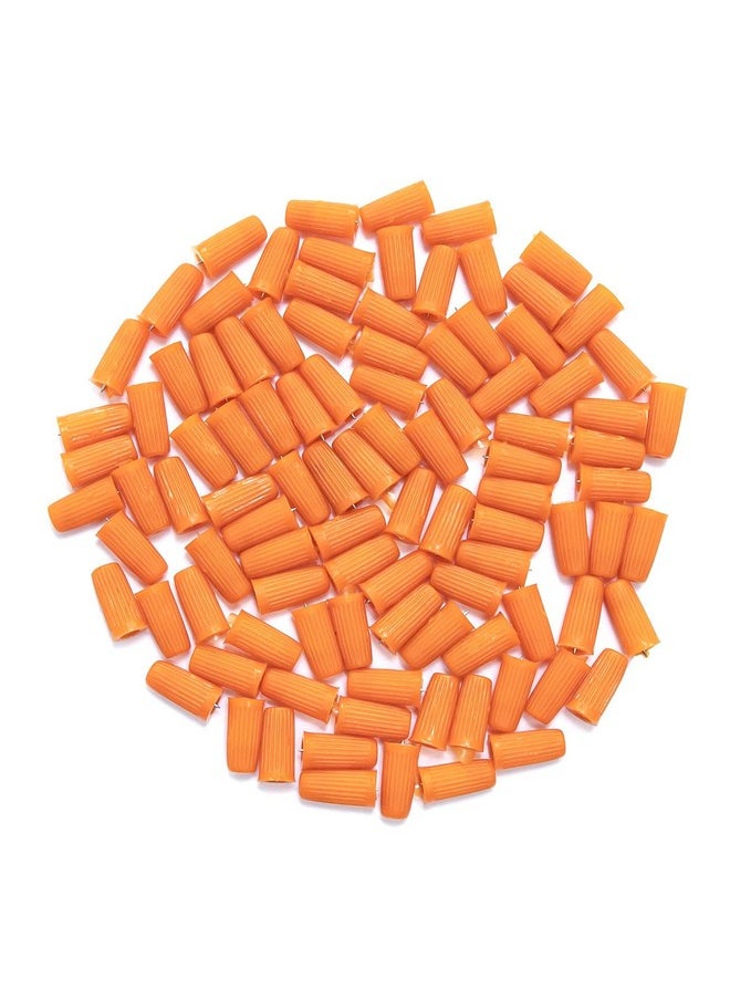 AUEAR - 100 Pack Eyelash Glue Bottle Plug Blocking Needle Glue Bottle Pins Plastic Bottle Sealer For Beauty Salon Eyelash Extensions Makeup Tools Orange - Image 1