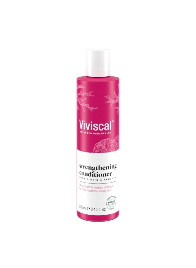 Viviscal Strengthening Hair Conditioner with Biotin, Keratin & Marine Collagen for Thicker, Fuller Looking Hair, Moisturising Conditioner for All Hair Types, 250 ml - Image 1