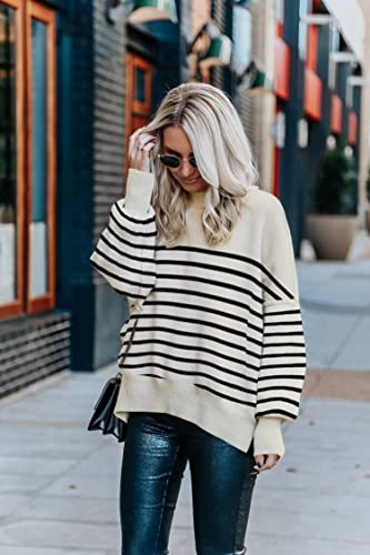 SAUKOLE Womens Causal Crewneck Batwing Sleeve Knit Top Side Split Oversized Pullover Sweaters Loose Jumper - Image 3