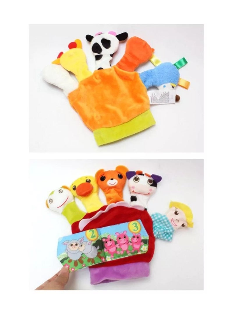 Hand Finger Plush Puppets Glove, Animal Finger Puppet for Children Early Education Toys for New Born Baby （for  2 hands）  - Image 4