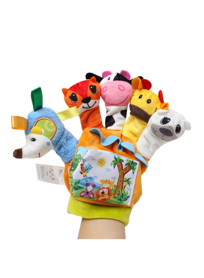 Hand Finger Plush Puppets Glove, Animal Finger Puppet for Children Early Education Toys for New Born Baby （for  2 hands）  - Image 3