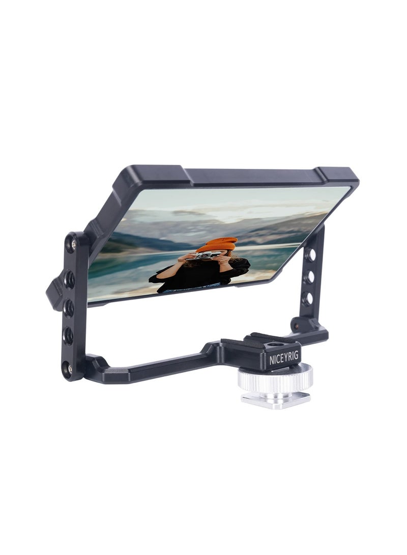 Luckam Plus Vlog Selfie Flip Mirror Mount Applicable for iPhone and Mobile Phone 360 Degree Flip Mirror fit for Sony A6 A7 Use for Horizontal Vertical Video Filming Selfie Live-Streaming - Image 1