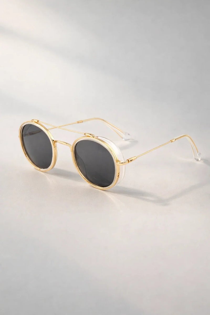 VEGAS Full Rim Round Unisex Grey  Sunglasses V2099 C5 - Image 1