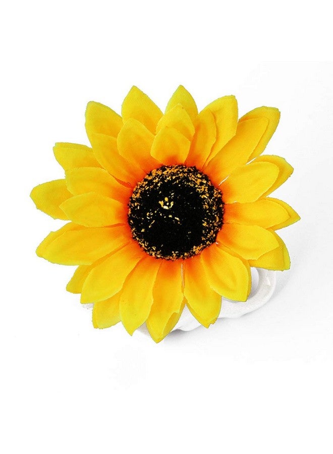 Quupy 3Pcs Yellow Hawaii Style Sunflower Hairpins Alligator Clips Hair Accessories For Party Beach Vacation Women Lady Girls (3.9 Inch) - Image 4