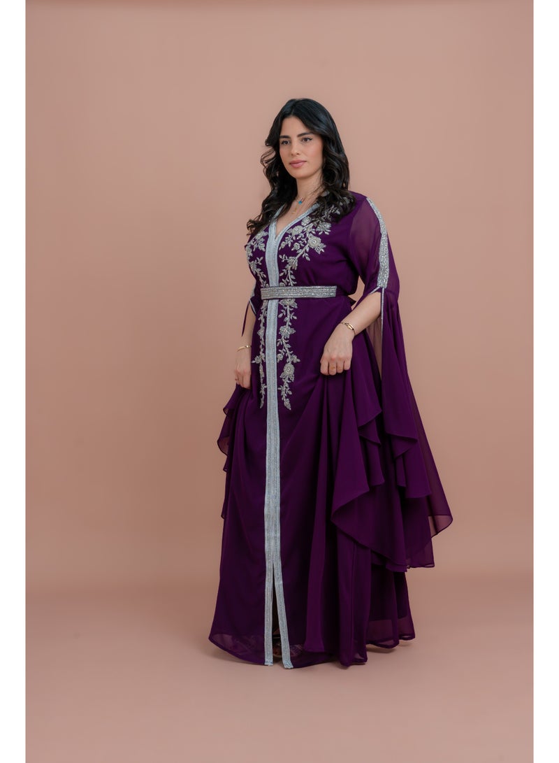 اكسا قفطان أنيق بحزام من قطعتين - Image 3