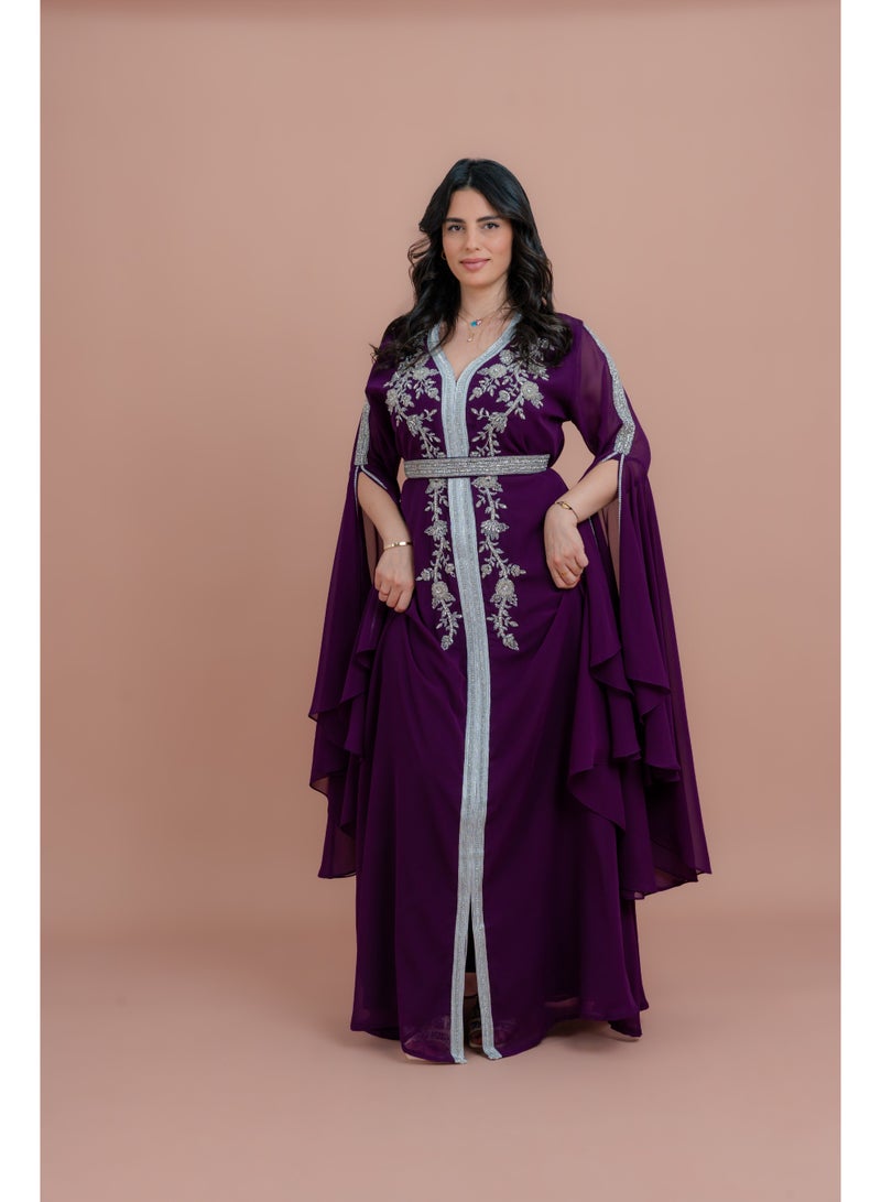 اكسا قفطان أنيق بحزام من قطعتين - Image 1