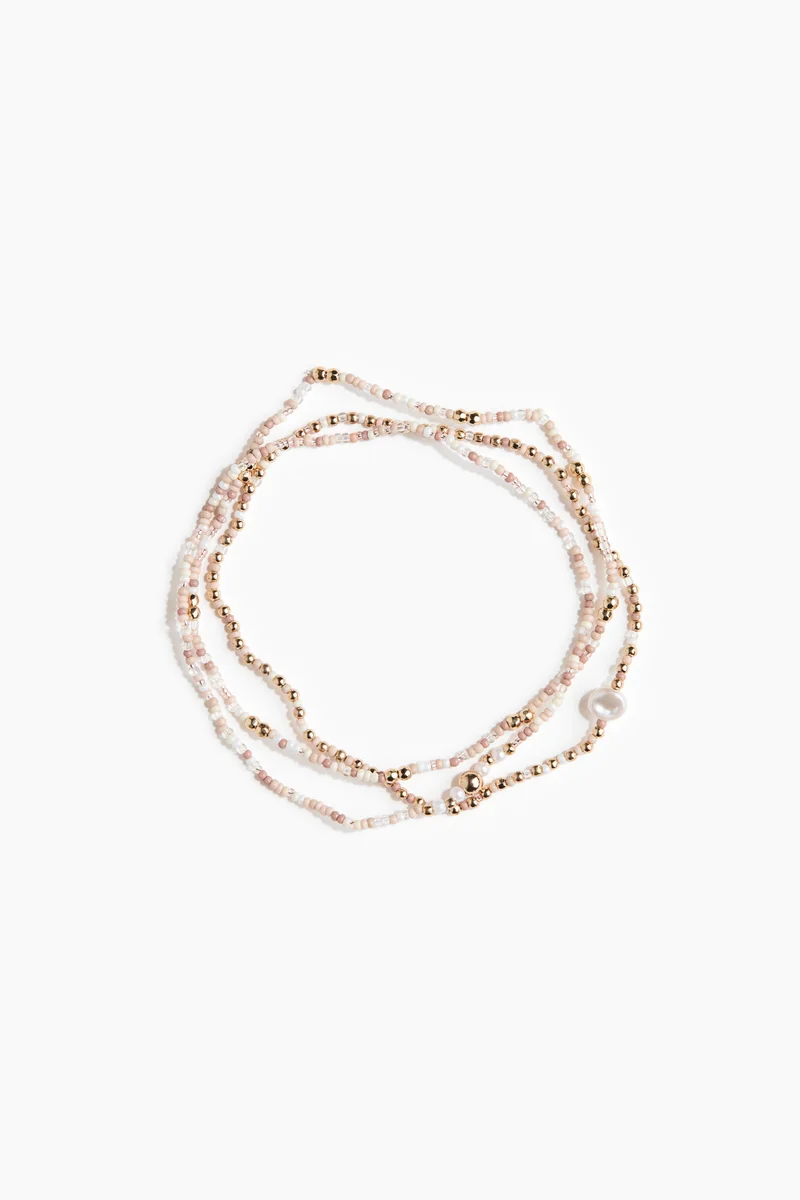3-pack beaded anklets
