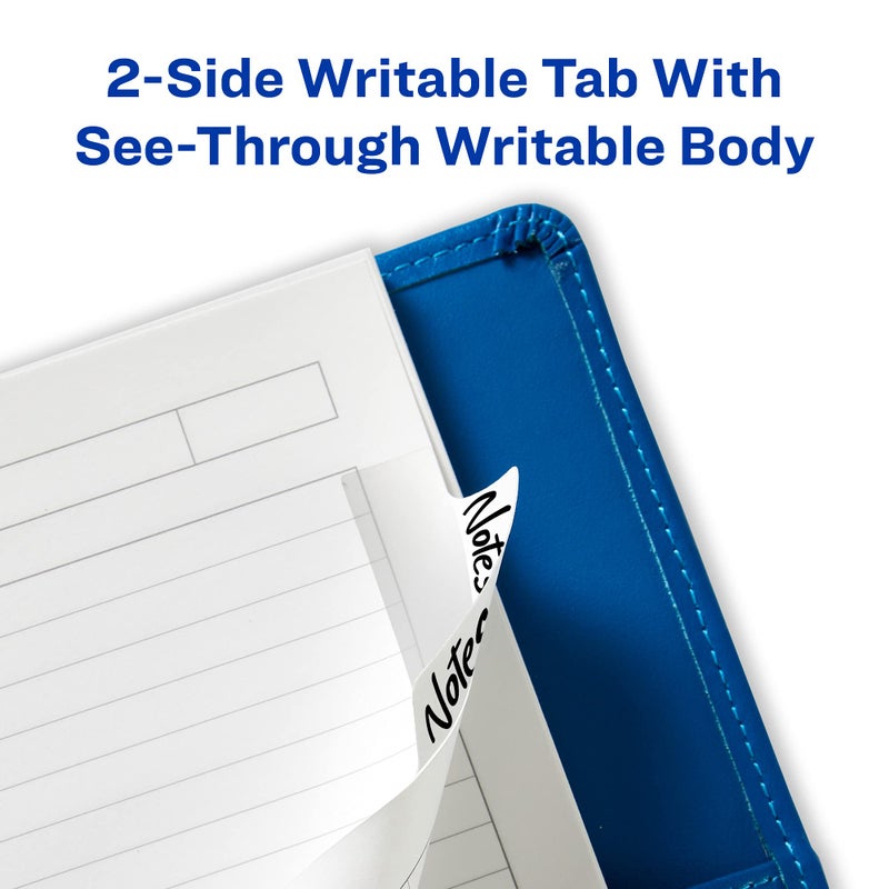 Avery Margin Ultra Tabs, 2.5" x 1", 2-Side Writable, White, 24 Repositionable Page Tabs (74789) - Image 5