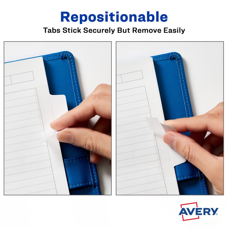 Avery Margin Ultra Tabs, 2.5" x 1", 2-Side Writable, White, 24 Repositionable Page Tabs (74789) - Image 3