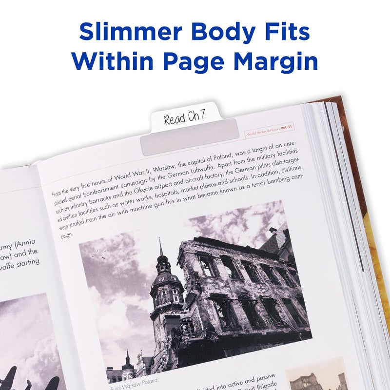 Avery Margin Ultra Tabs, 2.5" x 1", 2-Side Writable, White, 24 Repositionable Page Tabs (74789) - Image 2