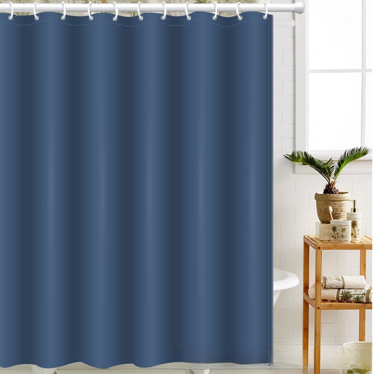 Waterproof Thick PEVA Shower Curtain with Hooks Classic Blue 