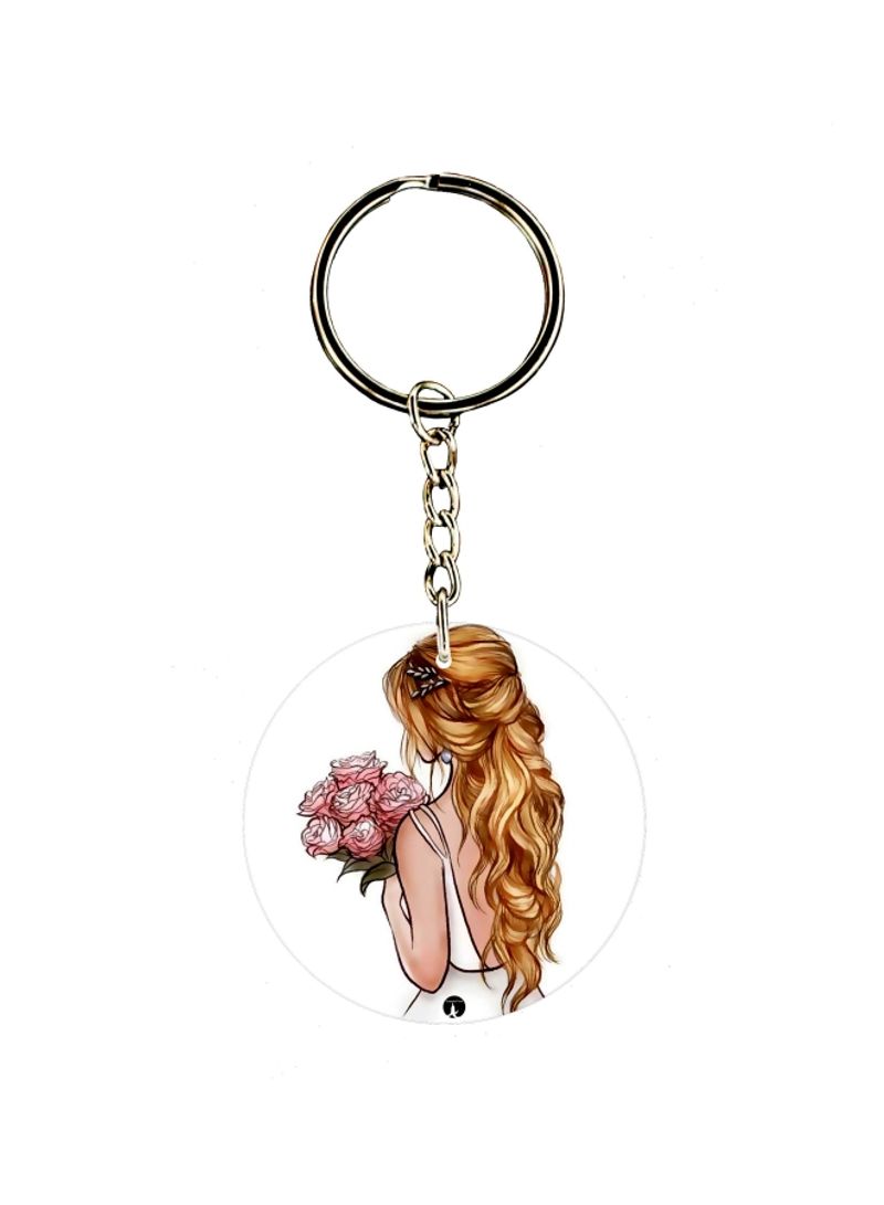 RKN Girl Printed Dual Sided Keychain
