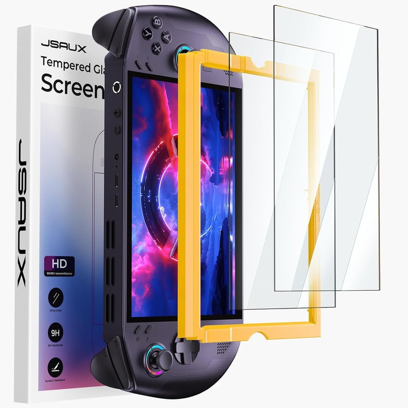 jsaux 2-Pack Screen Protector for Legion Go S 8" Handheld 2025, Easy to Install with Guiding Frame, 8 inch Full Coverage, Anti-Scratch Ultra HD Tempered Glass Protector Accessories - Image 1