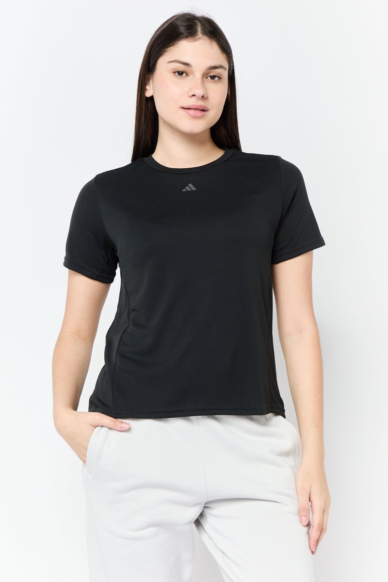 Adidas Women Sportswear Fit Short Sleeve Training Tops, Black  - Image 1