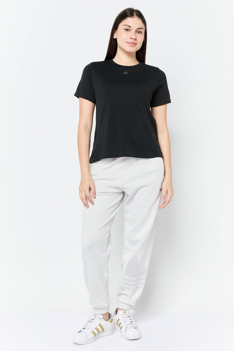 Adidas Women Sportswear Fit Short Sleeve Training Tops, Black  - Image 4
