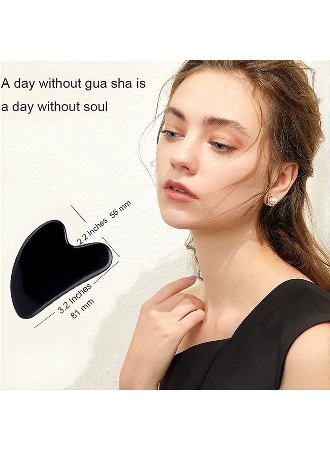 Ditind Gua Sha Facial Tools, Black Obsidian Gua Sha Massage Tool, Natural Jade Guasha Tool for Face and Body Skin Massage. Gua Sha Set for SPA Acupuncture Therapy, Trigger Point Treatment. - Image 5