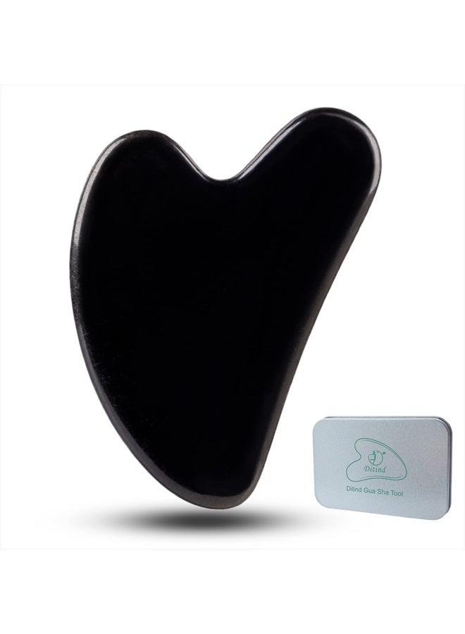 Ditind Gua Sha Facial Tools, Black Obsidian Gua Sha Massage Tool, Natural Jade Guasha Tool for Face and Body Skin Massage. Gua Sha Set for SPA Acupuncture Therapy, Trigger Point Treatment. - Image 1