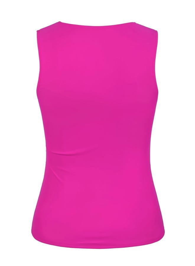 Firpearl Women's Supportive Underwire Bathing Suit Top High Neck Swimsuits Modest Swim Tank Top Only Hot Pink 10 - Image 5