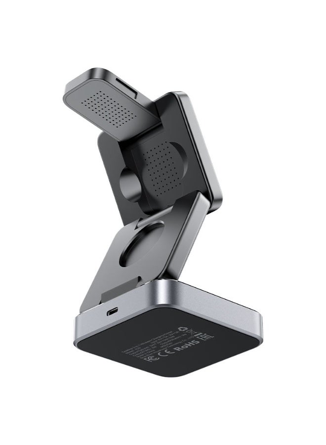 ACEFAST 3 in 1 Magnetic Fast Wireless Charger Desktop Holder E20, Desktop stand, Supports MAG-Charge, Used as Magnetic Phone Holder - Black - Image 3