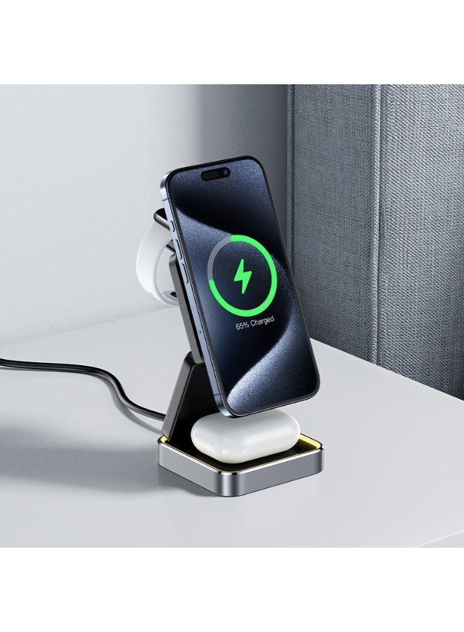 ACEFAST 3 in 1 Magnetic Fast Wireless Charger Desktop Holder E20, Desktop stand, Supports MAG-Charge, Used as Magnetic Phone Holder - Black - Image 4