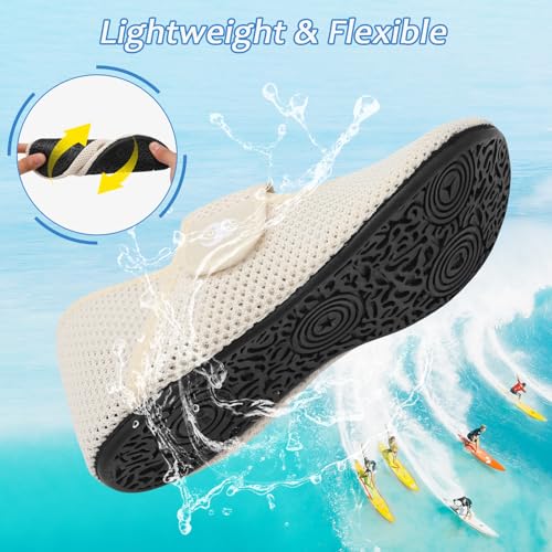Scurtain Swim Shoes Women Summer Beach Water Aerobics Shoes Ladies Aqua Sand Socks Youth Kayaking Surfing Diving Boating Fishing Shoes Mesh Sandals Size - Image 4