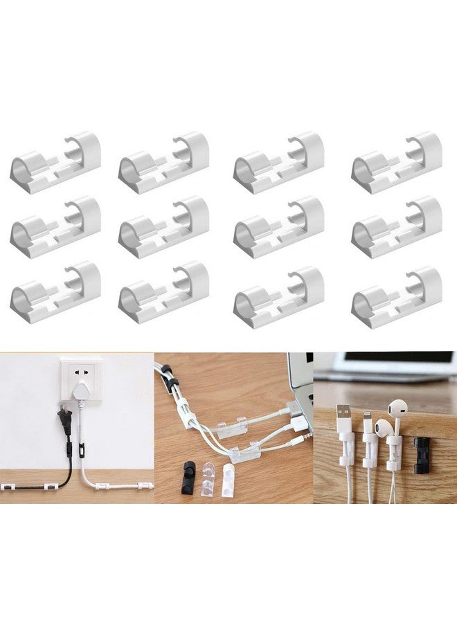 INOVERA (LABEL) 20 Pieces Cable Management Clips Desktop Wire Organizer Cord Hook with 3M Adhesive Foam (White) - Image 1