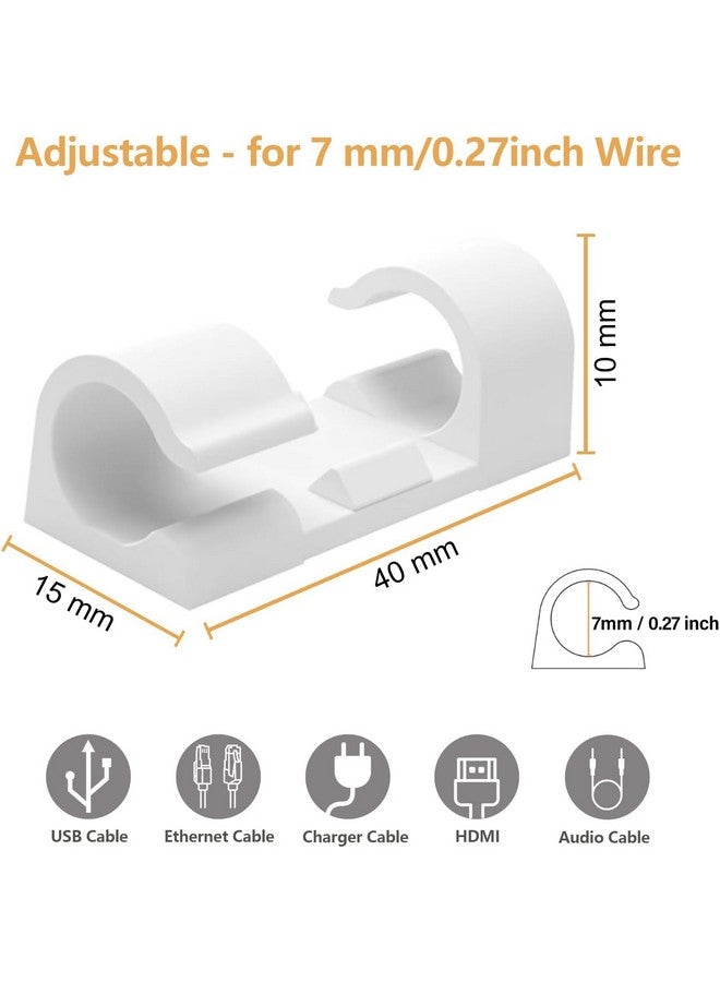 INOVERA (LABEL) 20 Pieces Cable Management Clips Desktop Wire Organizer Cord Hook with 3M Adhesive Foam (White) - Image 2