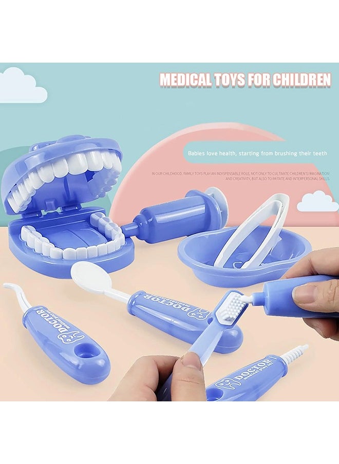ShebSheb 9PCS Dental Early Education Brushing Toys,Children Role Play Toy Tooth Brushing Model, Plastic Simulation Dentist Play Set Toy for Boys Girls Kids  - Image 3