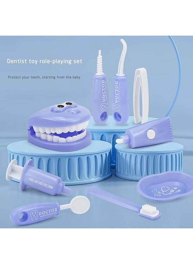 ShebSheb 9PCS Dental Early Education Brushing Toys,Children Role Play Toy Tooth Brushing Model, Plastic Simulation Dentist Play Set Toy for Boys Girls Kids  - Image 4