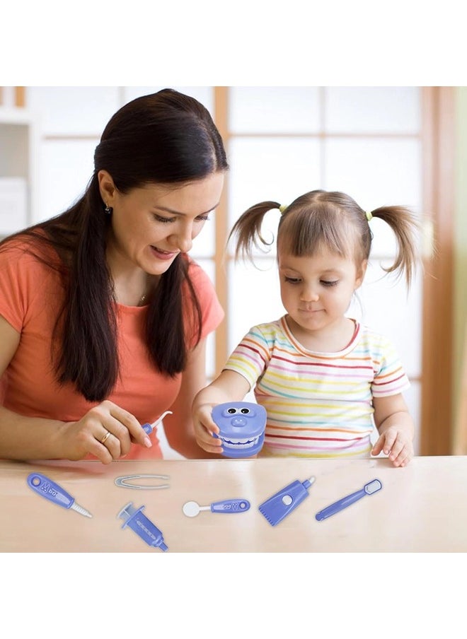 ShebSheb 9PCS Dental Early Education Brushing Toys,Children Role Play Toy Tooth Brushing Model, Plastic Simulation Dentist Play Set Toy for Boys Girls Kids  - Image 5