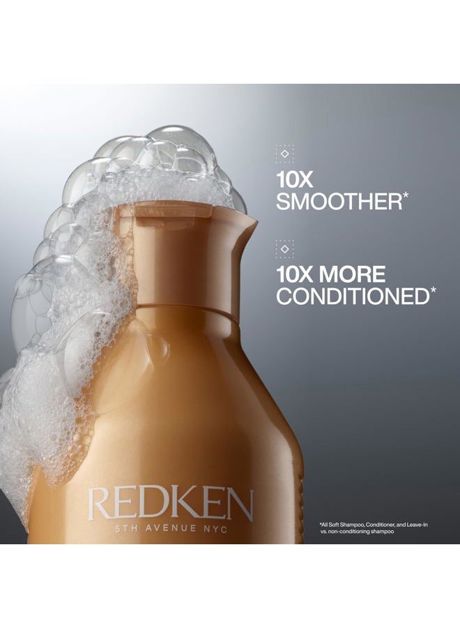 REDKEN شامبو ريدكين أول سوفت | للشعر الجاف/المتقصف | يمنح نعومة ولمعانًا مكثفين | بزيت الأرجان | 10.1 أونصة سائلة (عبوة واحدة) - Image 2