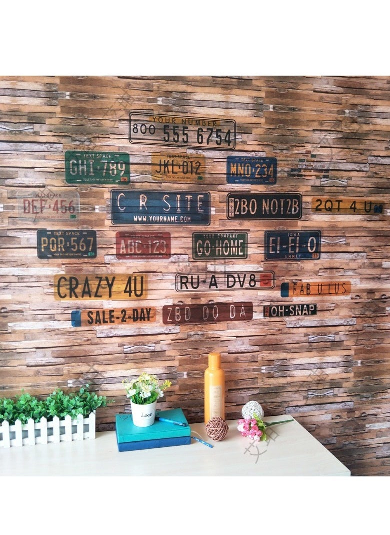 Bluejw 18-Piece License Plate Decor Assorted Garage Decor License Plates Stickers Retro Vintage Us States Number Tags Automotive Vintage Decor Retro Home Decor for Man Cave Garage DIY Bar Home  - Image 2