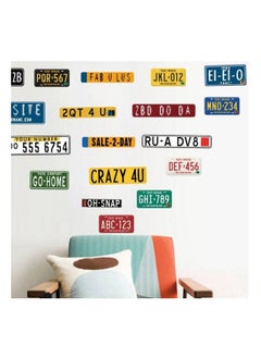 Bluejw 18-Piece License Plate Decor Assorted Garage Decor License Plates Stickers Retro Vintage Us States Number Tags Automotive Vintage Decor Retro Home Decor for Man Cave Garage DIY Bar Home  - Image 3