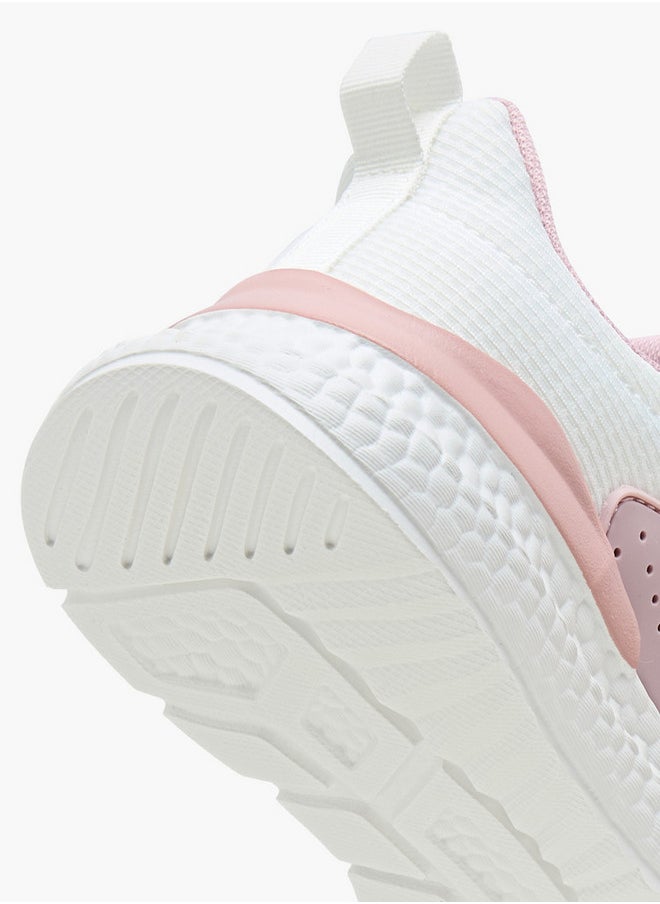 Girls' Textured Sports Shoes with Hook and Loop Closure