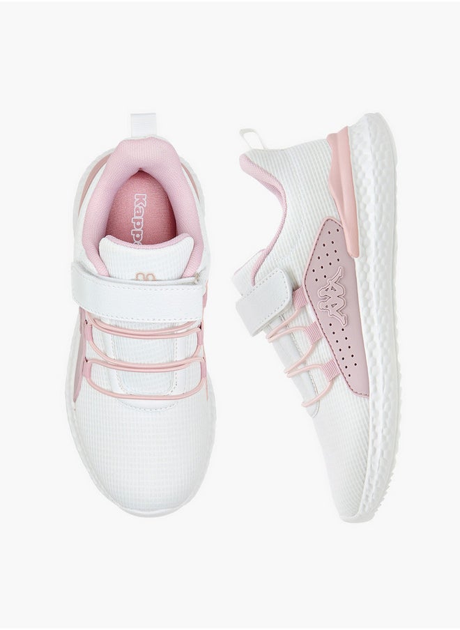 Girls' Textured Sports Shoes with Hook and Loop Closure