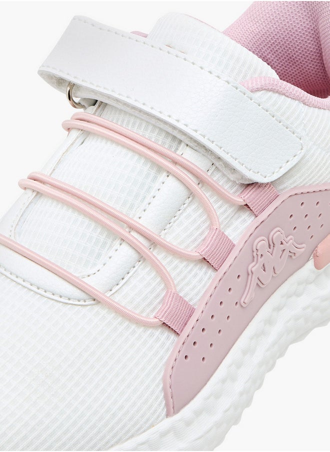 Girls' Textured Sports Shoes with Hook and Loop Closure