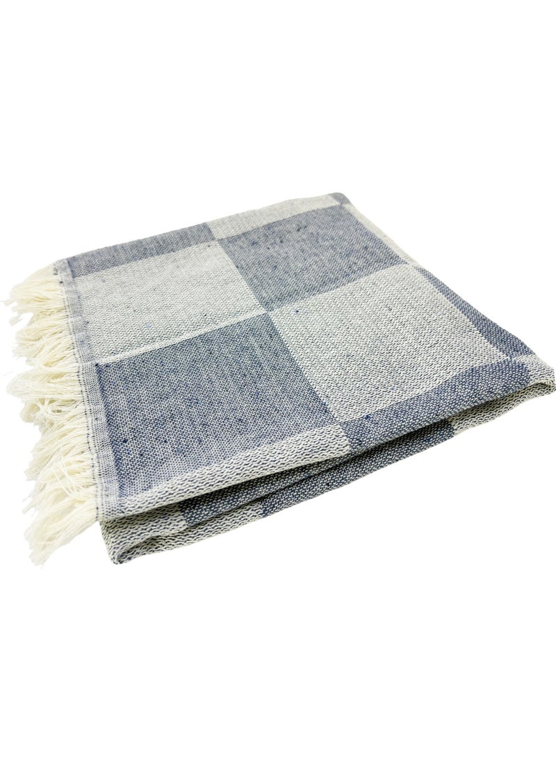 Funndy - 2 Piece Set Checkerboard Patterned Summer Peshtemal Beach Towel 70X155 cm - Image 1