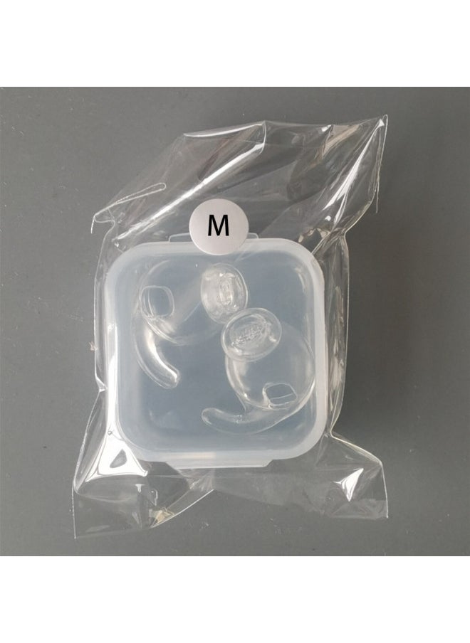 Generic - Universal For Apple AirPods 3/4 Generation Ear Hanging Bluetooth Headset Silicone Ear Cap Shark Fin Sports Anti-drop Earmuffs-Color:Transparent Color [m Size]-Applicable Models:Airpods 3/4 Generation Universal Shark Fin Ear Hooks - Image 1