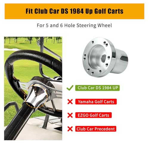 MOSNAI Club Car DS Steering Wheel Adapter Hub for Club Car DS 1984+ Golf Cart with 5-6 Holes Golf Cart Steering Wheel - Image 4