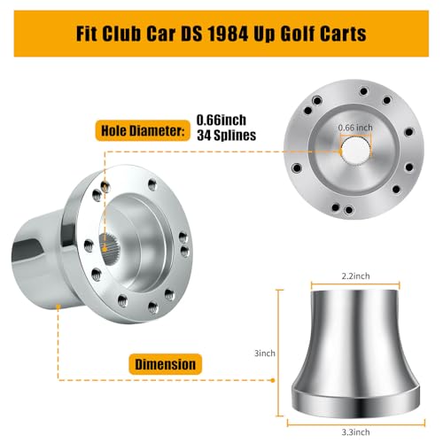MOSNAI Club Car DS Steering Wheel Adapter Hub for Club Car DS 1984+ Golf Cart with 5-6 Holes Golf Cart Steering Wheel - Image 2