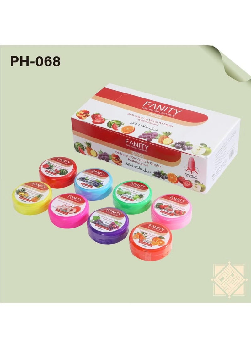 FANITY 24 nail polish remover tablets with multiple scents, 100% cleaning, Al-Sabaya group  - Image 1