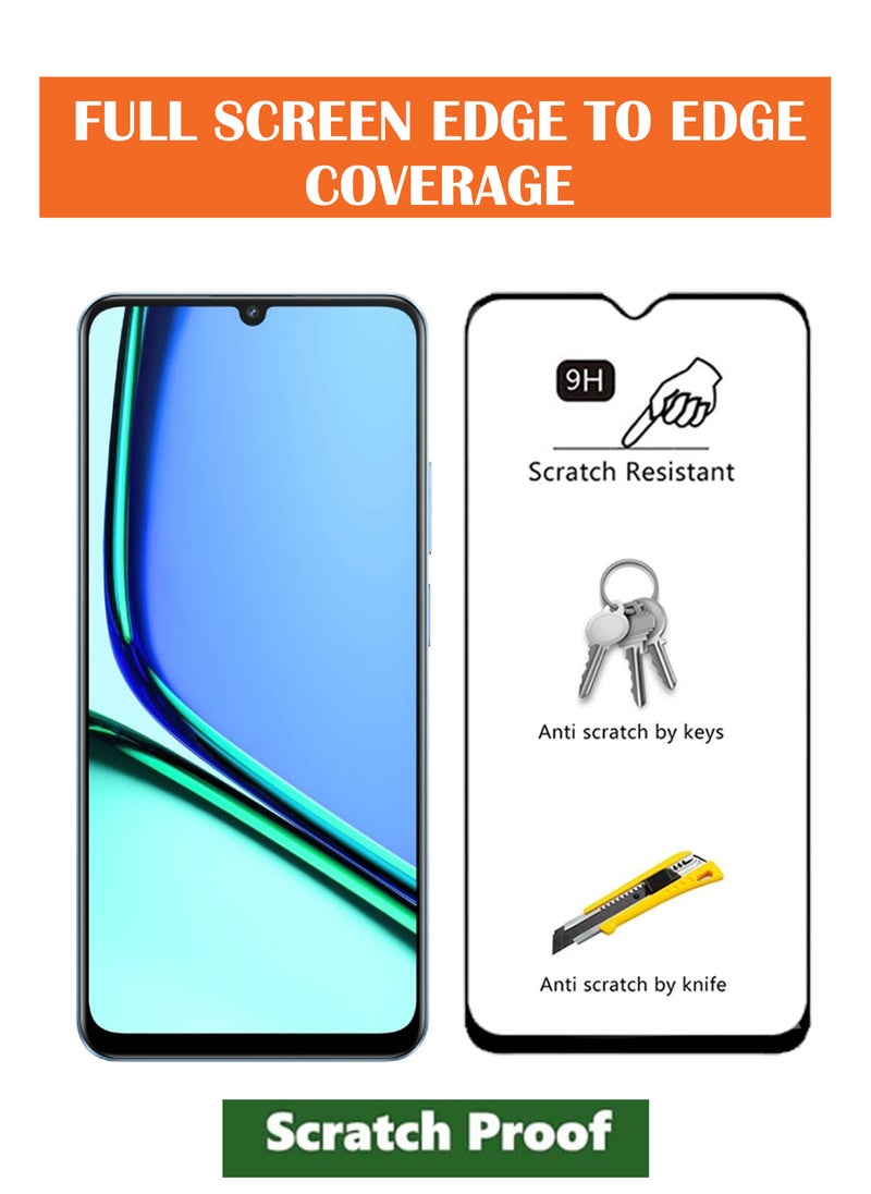 Realme Note 60 - Tempered Glass Screen Protector - Delicate Touch , Higher Transparency , Easy to Install ,Anti-scratch and Bubble-free Screen Protector - Black
