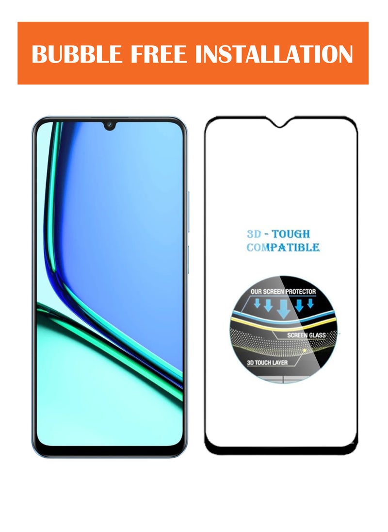 Realme Note 60 - Tempered Glass Screen Protector - Delicate Touch , Higher Transparency , Easy to Install ,Anti-scratch and Bubble-free Screen Protector - Black