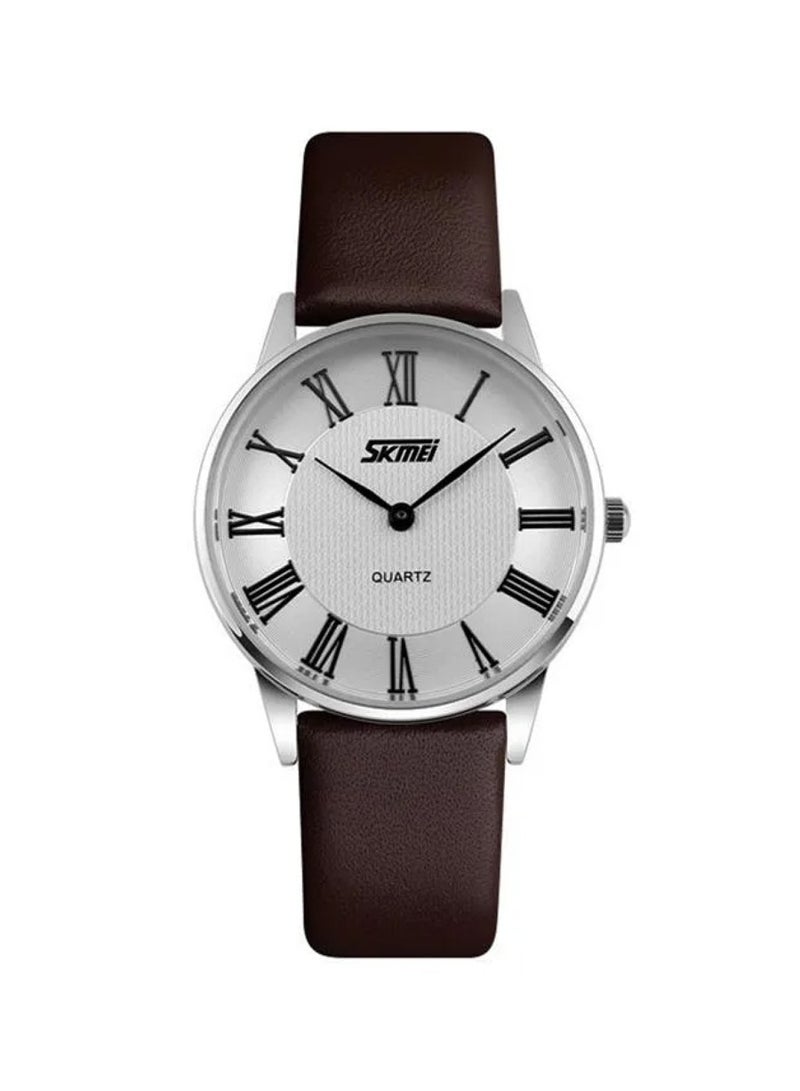 SKMEI Women’s Casual Analog Quartz Leather Band Watch - 9092 - Image 1