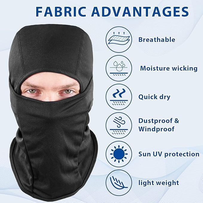 Caiuse Helmet Mask Balaclava Face Cover Mask for Men and Women Uv Protecter Face Bandana -Skiing, Snowboarding, Motorcycle, UV Protection - Image 4