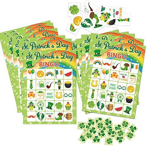Fancy Land StPatricks Day Bingo Game for Kids 24 Players Green Shamrock Party Game Supplies - Image 5