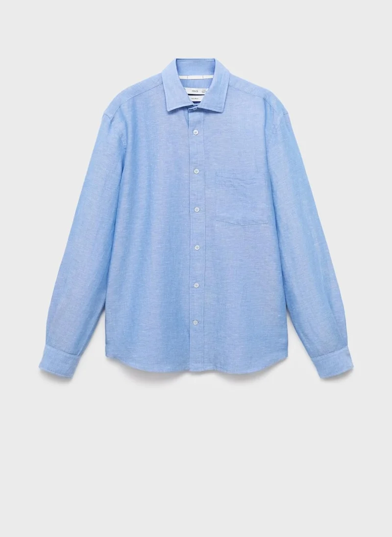 Mango Man Pocket linen shirt
