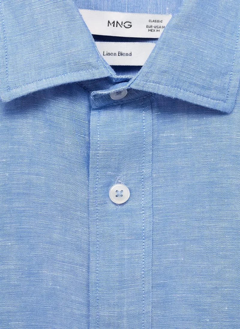 Mango Man Pocket linen shirt