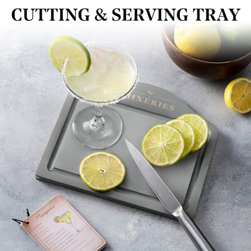 Mixeries Mixology Bartender Kit with Stand - 18 Piece Bar Set Cocktail Shaker Set, Drink Mixer Set for Home Bar with All Bar Accessories - Bar Tool Set, Cocktail Kit, Mixology Set, Bar Kit (Gray) - Image 3
