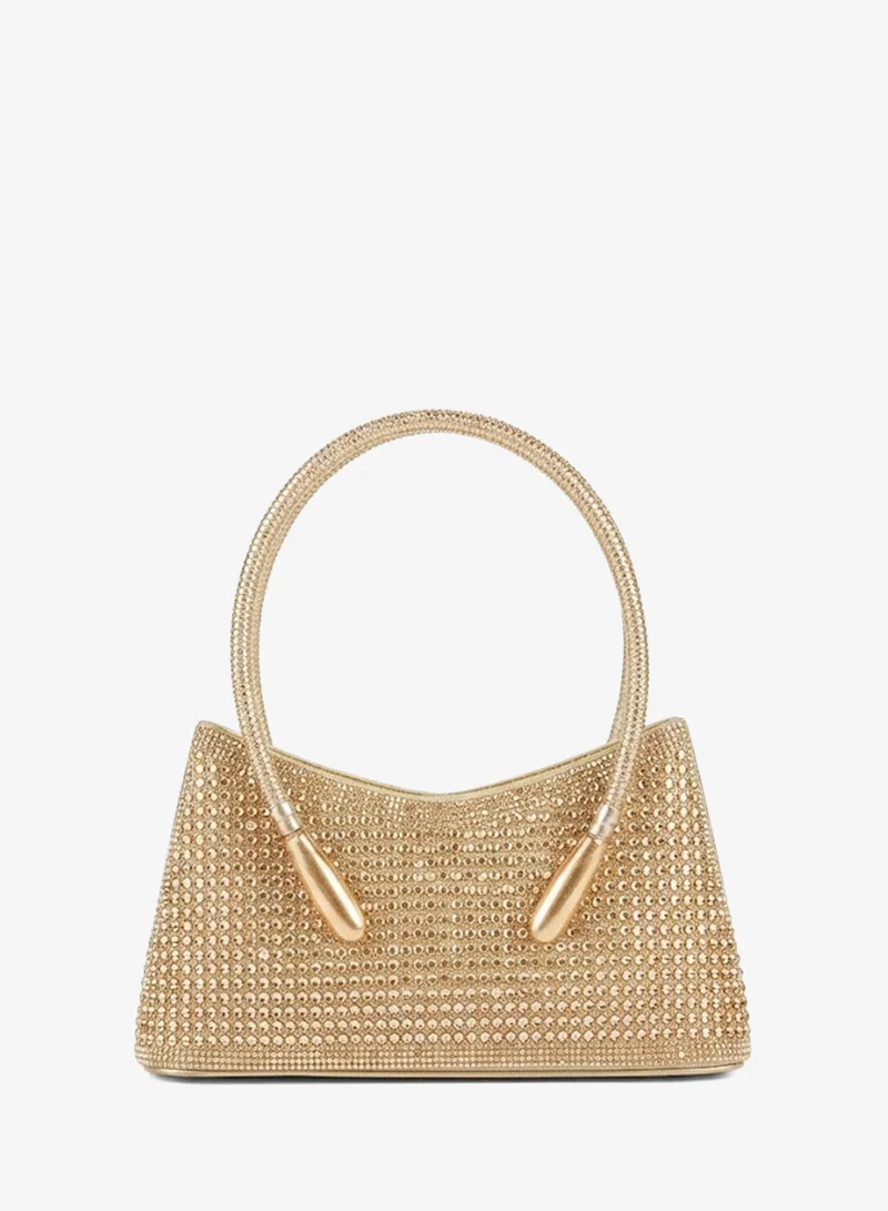 Viny Viny Women's Crystal Rhinestone Mini Handbag – Embellished Evening Bag with Rounded Top Handle